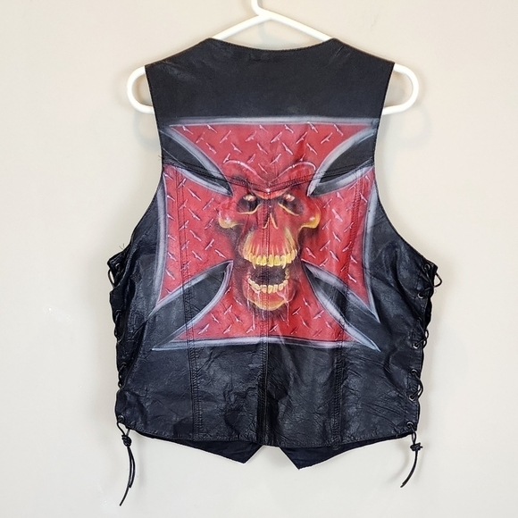 Hot Leather Custom Paint Leather Vest - Picture 9 of 10